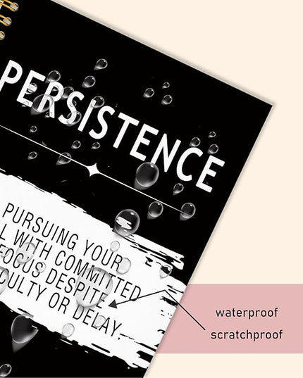Persistence Quotes Notebook Journal, Inspirational Office Notebooks for Work, Motivational Gifts for Women Men, Gifts for Office Coworkers, Hardcover Spiral Notebook 5.5x8.3
