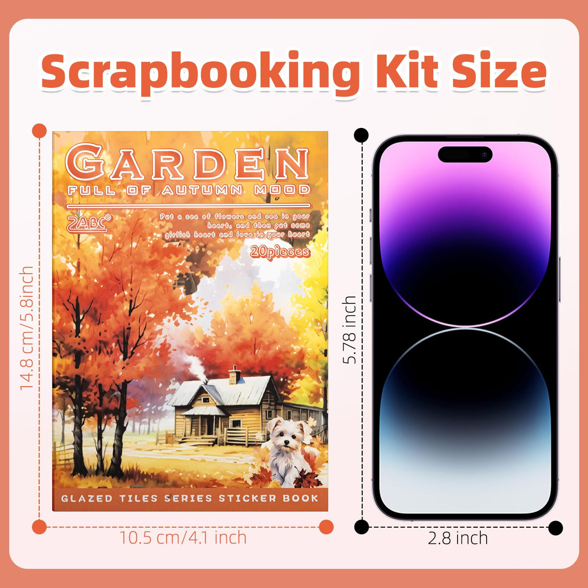 Uideyvi Autumn Filled The Garden Sticker Scrapbooking Supplies for Junk Journal, 20 Sheets PET Stickers - Vintage Journaling Stickers, Ephemera Sticker Book Pre Cut(TZ-009-003)