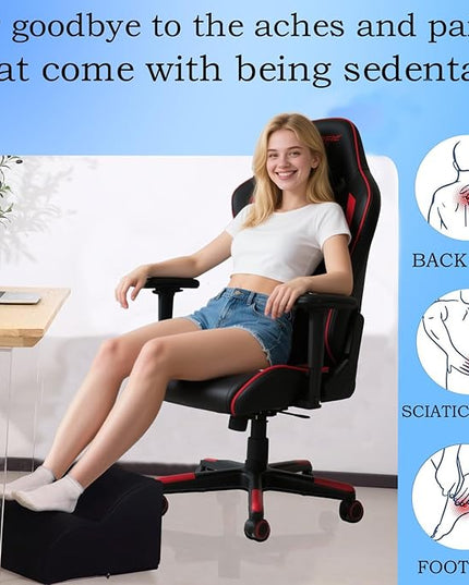 Foot Rest for Under Desk at Work.Multifunctional 3-Tier Foot Stool,With waterproof leather Footrest.For Under Desk,Office Chair Gaming Chair & Sofa,Leg Elevation Pillow,supports Posture-Black