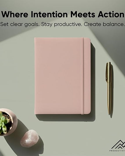 PRODUCTIVITY STORE Pro - Undated, 2026 Planner, 5.8” x 8.3” - The #1 Productivity Planner to Achieve Your 2026 Goals - Planner 2026-2027 - Pink - A5