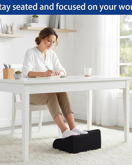 Foot Rest for Under Desk at Work Ergonomic Under Desk Footrest，Support Foot Pillow Double-Sided Footstool， for Office, Home & Gaming Leg Elevation Pillow Black
