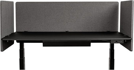 Stand Up Desk Store ReFocus Clamp-on Acoustic Desk Divider Privacy Panel That Reduces Noise and Visual Distractions (Ash Gray, 59" x 23.6, 23.6" x 23.6", & 23.6" x 23.6")