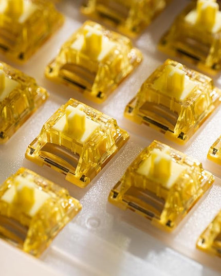 Akko V5 Creamy Yellow Keyboard Switch with LED Diffuser for Mechanical Gaming Keyboard, 5-Pin 50gf Linear Lubed Switches (45pcs)