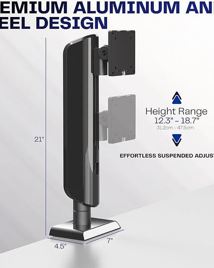 VIVO Heavy Duty Aluminum Ultrawide Monitor Desk Mount for up to 49 inch Screens, Holds 39.6 lbs, Space Efficient Vertical Lift Stand, Black, STAND-149J