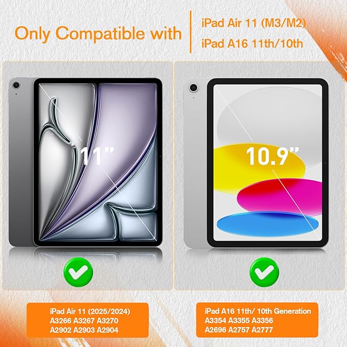 KCT 2 Pack Paperfeel Screen Protector Compatible with iPad A16 11th Generation 2025 11 inch/iPad 10th Generation 2022 10.9 inch & iPad Air 11 inch M3 2025 & M2 2024, Write as Real Paper, Anti Glare