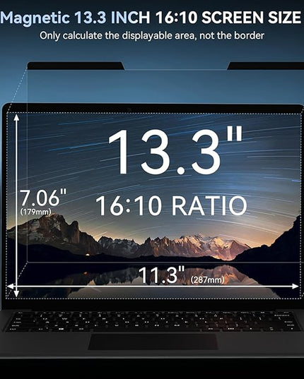 Mamol Magnetic Laptop Privacy Screen 13.3 & 13.4 inch ,16:10 Aspect Removable Anti Glare Protector Blue Light Privacy Screen Filter,Filter Shield Compatible with