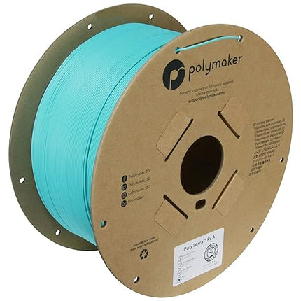 Polymaker Matte PLA Filament Matte Arctic Teal 1.75mm 3kg 3D Printing Filament, PolyTerra 3D Printer PLA Filament