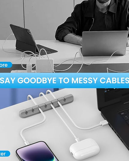 AhaStyle Cable Clips, 3 Pack Cord Holders Cable Organizer Self Adhesive Cord Keeper for Desktop Organizing USB Cable/Nightstand Power Cord/Mouse Cable/Wire PC/Cord Clips for Home Office and Car