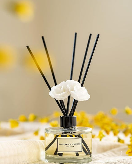 CULTURE & NATURE Reed Diffuser Set 6.7oz (200ml) Vanilla Scented Diffuser with Sticks Home Fragrance Reed Diffuser for Bathroom Shelf Decor