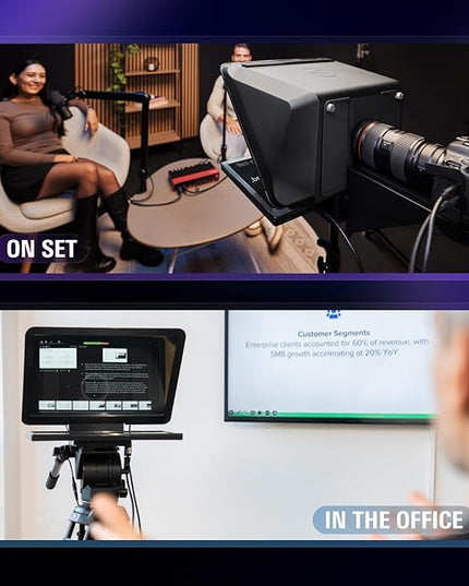 Elgato Prompter XL – Full-Sized Teleprompter with Removable Display, Video Conferencing Monitor, for DSLR Mirrorless & Studio Cameras, Single-Cable Setup – USB-C 3.2 for PC & Mac
