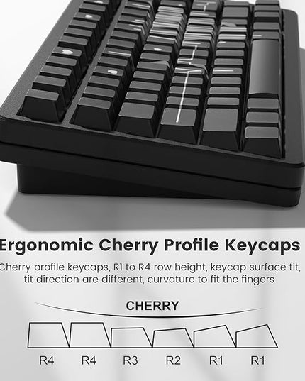 PBT Keycaps-Cherry Key caps, Heart Design Dye Sublimation 130 Keys Set for Cherry Gateron MX Switches Keyboards, Black
