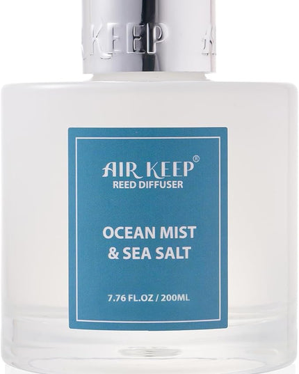 Airkeep Reed Diffuser Set/Ocean Mist&Sea Salt/6.76 fl oz(200ml)/1 Pack/Home & Office Decor Aromatherapy Diffuser Oil Gift Set