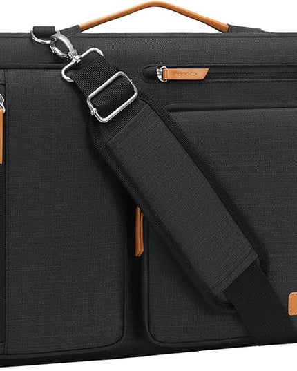 MOSISO 360 Protective Laptop Shoulder Bag,17-17.3 inch Computer Bag Compatible with MacBook, HP, Dell, Lenovo, Asus Notebook,Side Open Messenger Bag with 4 Zipper Pockets&Handle, Black