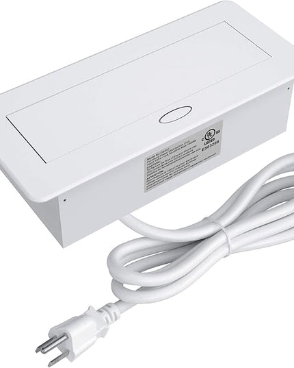 Pop up Power Strip,Recessed Electrical Outlet Power Hub Connectivity Box, Desktop Socket with 2 Outlets & 2 USB Charging Ports for Table Conference Room Countertop, UL Listed