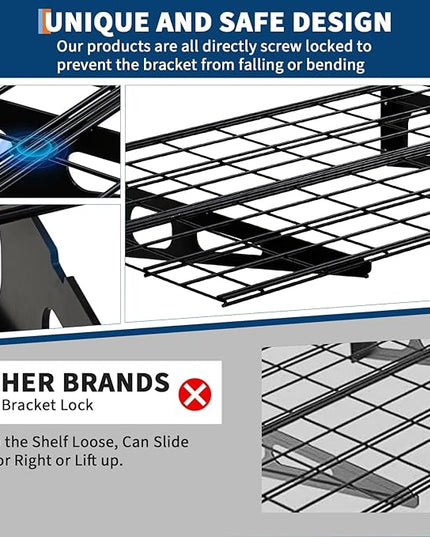 2-Pack Garage Storage Shelves, 75x24 Inch for Garage Shelving Wall Mounted, Heavy Duty Wall Shelf with 800 lbs Capacity