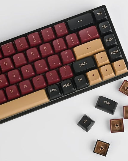 Guffercty kred 160 Keys CSA Keycap PBT Double-Shot Ball Shape Custom Keycaps Set with 6.25u/7u Spacebar for ANSI & ISO Layout Cherry MX Gateron Kailh Switches (CSA Red Warrior)