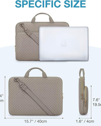 BAGSMART Laptop Sleeve 15.6 Inch, Lightweight Laptop Bag Compatible with MacBook Pro 16 Inch,15.6 Inch HP,Dell,Acer Aspire,Asus Notebook, Protective Case with Shoulder Strap,Pocket,Handle, Gray