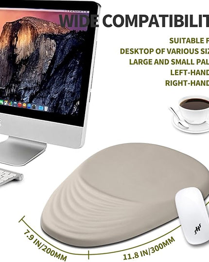 Hokafenle Ergonomic Mouse Pad Wrist Support, Terraced Slope Carpal Tunnel Wrist Pad for Mouse with Unibody Memory Foam, Wrist Rest Pain Relief Mousepad (Apricot, 11.8x7.9 in)