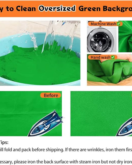 Green Screen Backdrop 10 x 20 ft, Photography Greenscreen Background for Streaming, 3 x 6M Photo Studio 100% Pure Polyester Collapsible Green Backdrop Background for Video Recording