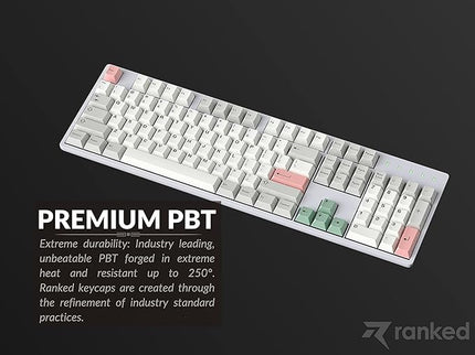 Ranked Dye Sublimation Premium Keycap Set | 1.45 mm Thick PBT | Cherry Profile for Custom Mechanical Keyboard (9009, 169 Keys)