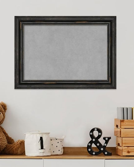 Amanti Art Black Framed Magnetic Board 15x21 Small Vision Board for use with Magnets, 100% Metal Sheet to Display Items as Office Decor or for Home Organization in mudroom, Kitchen or Kids Room