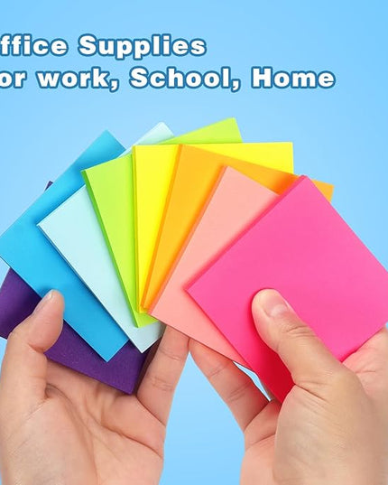Early Buy Sticky Notes 3x3 Inch 16 Pads, Repositionable Self-Stick Memo Pads, 8 Bright Colors, 60 Sheets/Pad (960 Total) for Office, School, Home, Notebooks