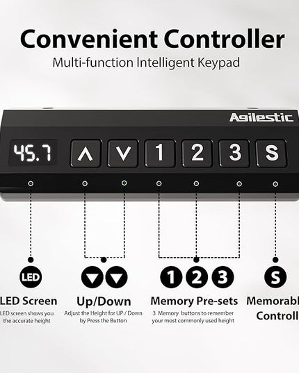 Agilestic L-Shaped Electric Standing Desk, 63x55 Inch Ergonomic Adjustable Height Desk with Storage, Stand Up Corner Desk Sit Stand Computer Table Power Outlet & LED Lights, Office Table, White