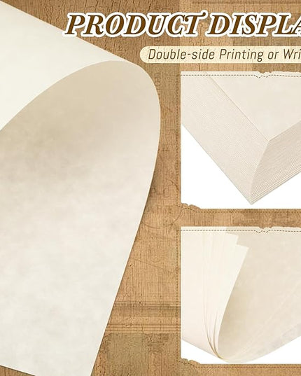 Epakh 100 Pcs Old Age Parchment Paper 8.5 x 11 Inch Standard Letter Vintage Colored Old Parchment Semblance Double Side Printing Paper (Light Gray)
