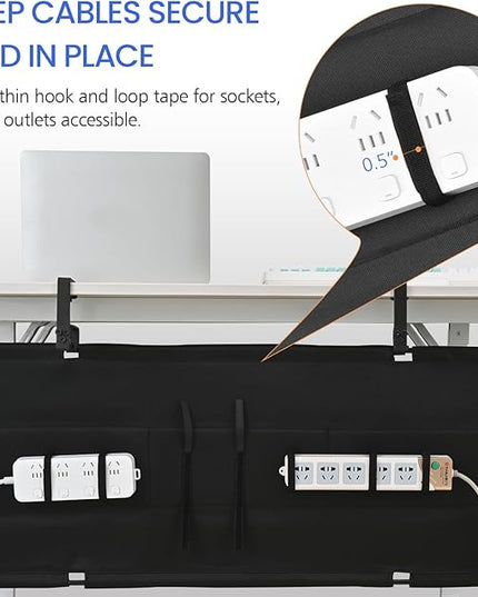 36" Under Desk Cable Management Tray- Clamp/Screw Mount Desk Cable Organizer Cable Tray Hiders for Office&Home