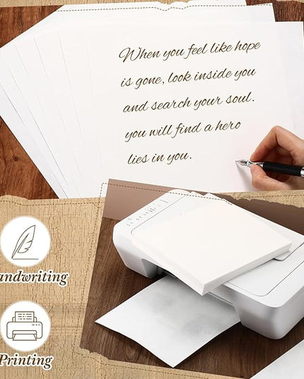 Epakh 300 Pcs Old Age Parchment Paper 8.5 x 11 Inch Standard Letter Vintage Colored Old Parchment Double Side Printing Paper (White)