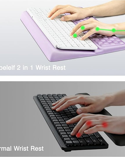 Ospelelf Keyboard Wrist Rest Pad, Comfy Ergonomic Keyboard Stand Riser Holder, Computer Wrist Support Cushion forTyping, Purple