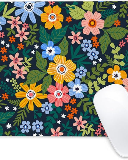 Flower Square Mouse Pad,Non-Slip Rubber Base Mouse Pad,Home Office Decoration Desktop Accessory,Laptop Mouse Pad for Office Laptops,9.4x7.8x0.12in 2