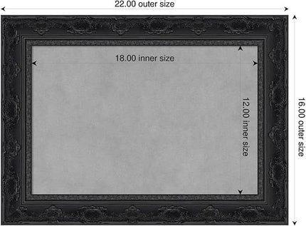 Amanti Art Black Framed Magnetic Board 16x22 Small Vision Board for use with Magnets, 100% Metal Sheet to Display Items as Office Decor or for Home Organization in mudroom, Kitchen or Kids Room