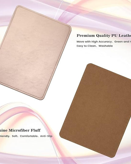 PU Leather Mouse Pad with Stitched Edge, Micro-Fiber Base, Non-Slip Waterproof, 8x11Inch (Ultramarine)