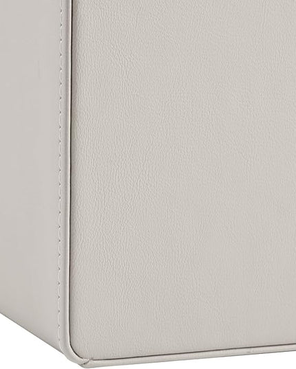 MEIBOOCH PU Leather Desk Organizer, Luxury Remote Control Holder for Home, Office Desk Accessories Table Caddy Bedside Nightstand Organizer (Dark Beige)