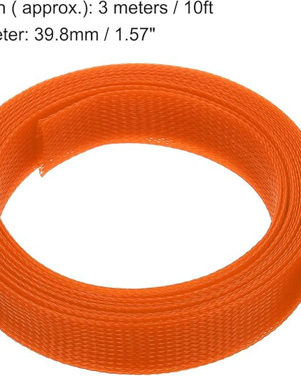 uxcell Expandable Sleeving,1 9/16-inch 10ft Cable Sleeve, Orange