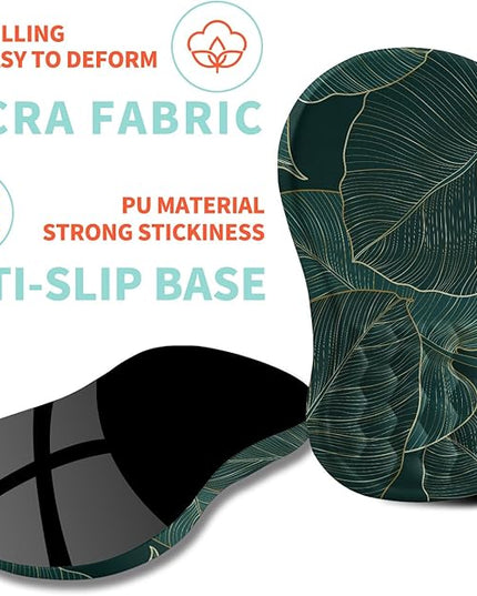 Ergonomic Mouse Pad Wrist Support with Memory Foam Massage Bulge, Carpal Tunnel Pain Relief Mousepad Wrist Rest for Mouse(12x8 inch, Leaves)