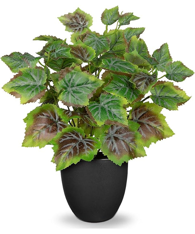 14.5" Artificial Plants Indoor Home Decor, Fake Potted Silk Plants for Shelves Living Room Decorative, Small Artificial Office Desk Plants in Pots, Faux Grape Leaf Vine Hope Tropical House Plant