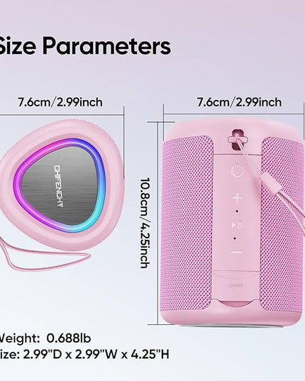 Portable Bluetooth Speaker Valentines Gifts For Him: Powerful Crystal Clear Sound/Romantic Light/IPX5 Waterproof/All Day Playtime/BT 5.3/TWS Paring,Small Wireless Speaker for Outdoor|Travel|Date Night