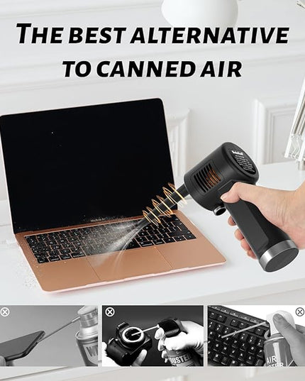 Air Duster, Handheld Cordless Air Duster, Air Blower Rechargeable, Electric Compressed air Gun Battery Operation, for Cleaning Computer Keyboard Camera Lego Toys.