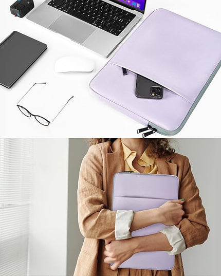 Laptop Sleeve Case for MacBook Air 13 inch M2 M3 M4 A3240 A3113 2025-2023, Compatible with MacBook Pro 14 inch M5 M4 M3 M2 M1 Pro Max A3112 A3185 A3401 A2779 A2442 A2918 Water Resistant Bag-Purple