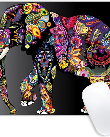 Square Mouse Pad Decorative Patterned Elephant-9,Gaming Mouse Pads for Desk,Soft Computer Waterproof Non-Slip Mouse Mat