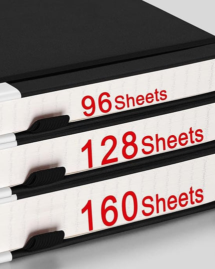 AHGXG Bullet Dotted Journal - 320 Numbered Pages Dot Grid Notebook A5 Thick Journal, 100gsm Thick Dotted Paper, Leather Hardcover,Inner Pocket, 5.75'' × 8.38'' - Black
