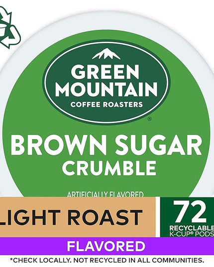 Green Mountain Coffee Roasters Brown Sugar Crumble Keurig Single-Serve K-Cup pods, Medium Roast Coffee, 72 Count