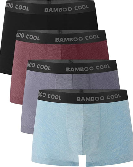BAMBOO COOL Men's Ultra Breathable Underwear,No Riding Up Boxer Briefs with ComfortFlexible Waistband,Multipack