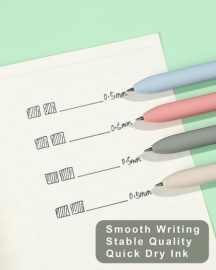 VICO Cute Cat Gel Pens – 4 Pack 0.5mm Fine Point Black Ink, Smooth Quick-Dry Writing Pens for School, Office & Study – Kawaii Aesthetic Stationery Gift
