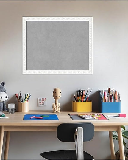 Amanti Art White Framed Magnetic Board 18x22 Small Vision Board for use with Magnets, 100% Metal Sheet to Display Items as Office Decor or for Home Organization in mudroom, Kitchen or Kids Room