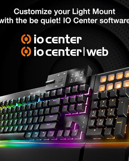 be quiet! Light Mount Mechanical Keyboard | Linear | Hot-Swappable Lubricated Silent Switches | 3D Media Wheel | ARGB Keyboard | Quality PBT Double-Shot Keycaps | Programmable | BT003US