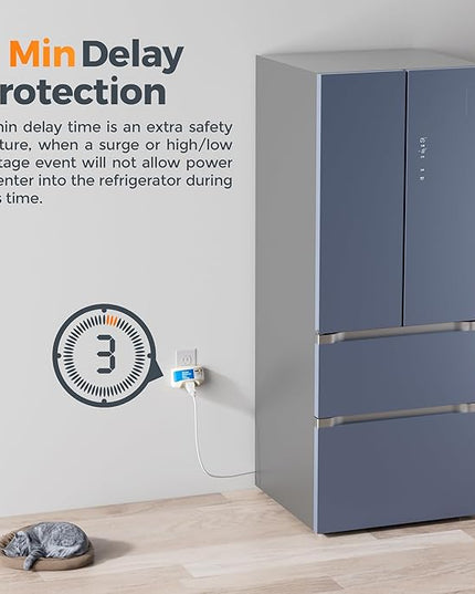 Refrigerator Surge Protector Outlet, TESSAN Single Outlet Extender for Home Appliances, Wall Plug with Voltage Protector, Surge Protection for TV, Freezer, Ice Maker, Washing Machine, 1800W, 15A, 120V