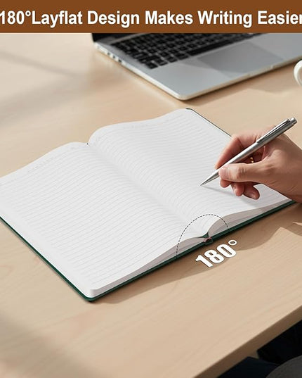 ViVin Lined Journal Notebooks for Work,192 Pages,Medium 5.5 x 8.3 inch,College Ruled,A5 Hardcover Journaling Notebooks for Work,3 Pack(Black,Navy Blue,Dark Dreen)